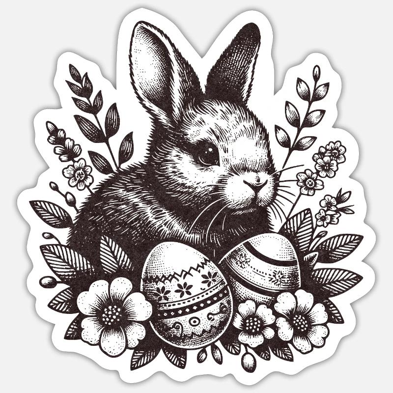 Easter Bunny - Sticker size S (10 x 10 cm) - white matte