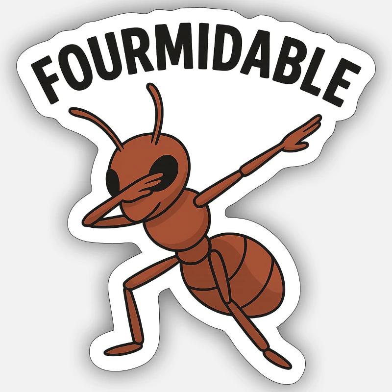 Fourmidable Dab Ant - Sticker size S (10 x 10 cm) - white matte