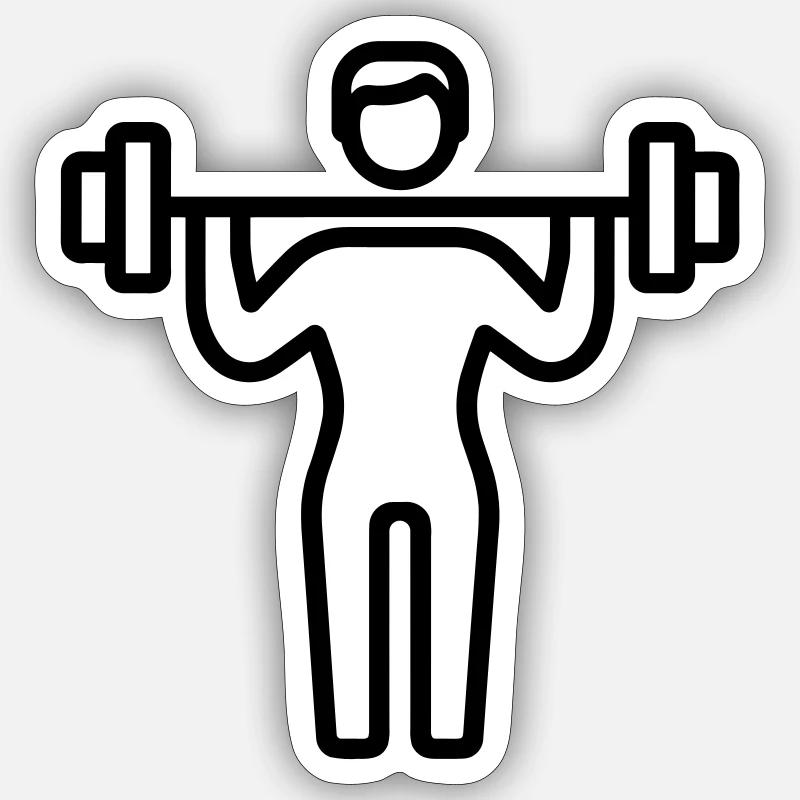 musculation - Sticker taille S (10 x 10 cm) - blanc mat