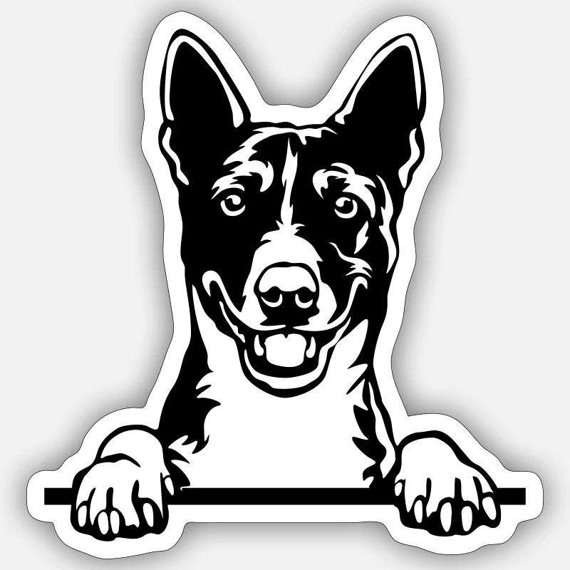 Basenji Head - Sticker size S (10 x 10 cm) - white matte