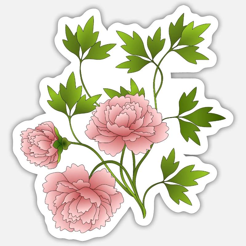 Fleur - Sticker taille S (10 x 10 cm) - blanc mat