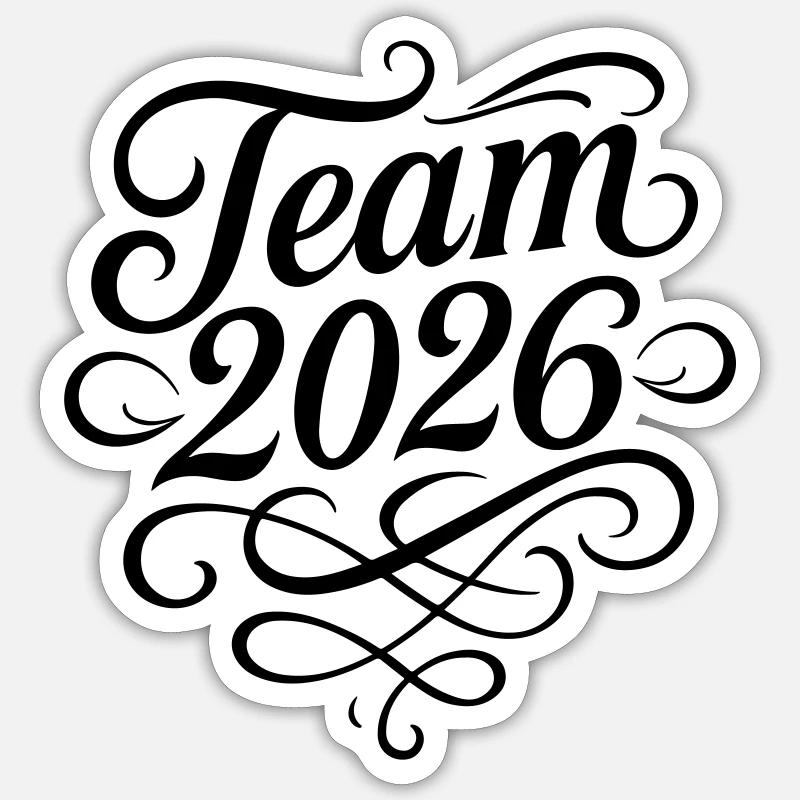 Équipe 2026 - Sticker taille S (10 x 10 cm) - blanc mat