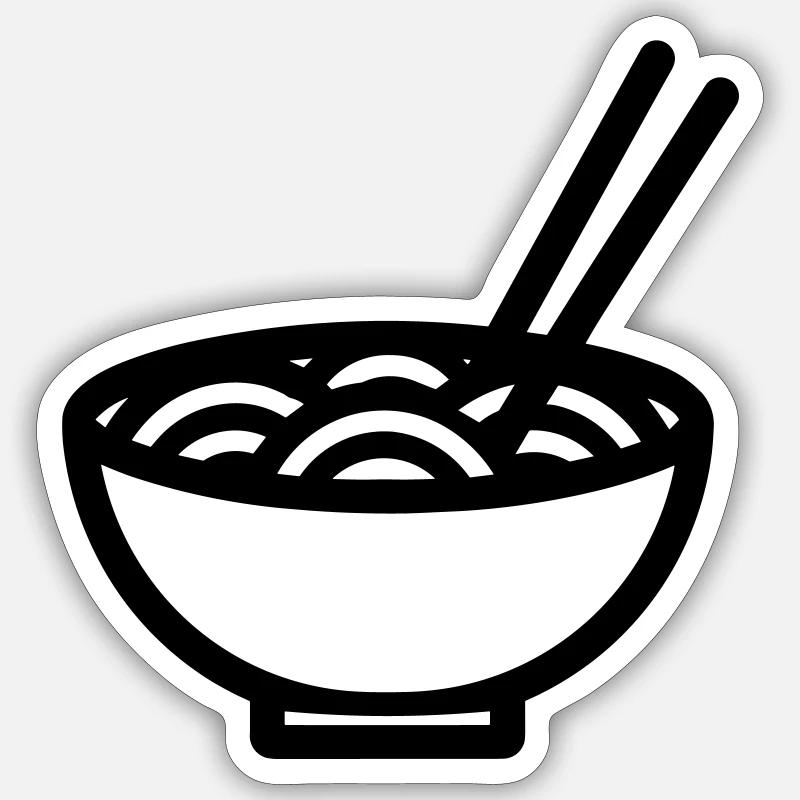 ramen - Sticker taille S (10 x 10 cm) - blanc mat