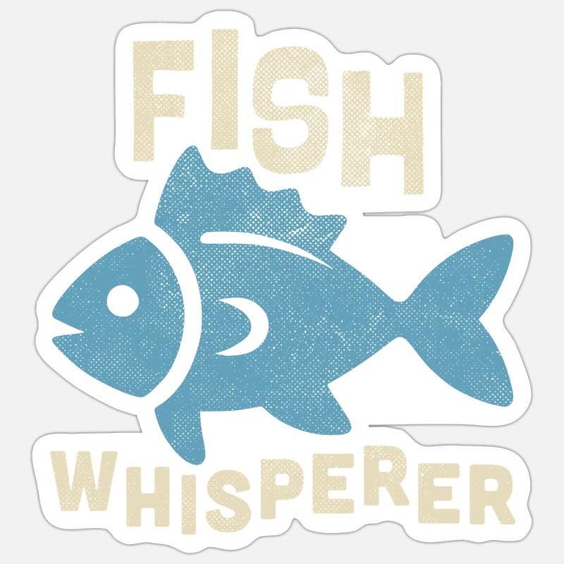 fish whisperer - Sticker Größe S (10 x 10 cm) - Mattweiß
