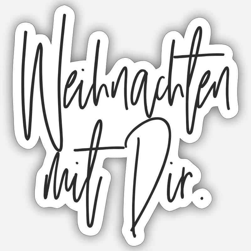 Weihnachten mit Dir Handschrift Sticker Größe S (10 x 10 cm)