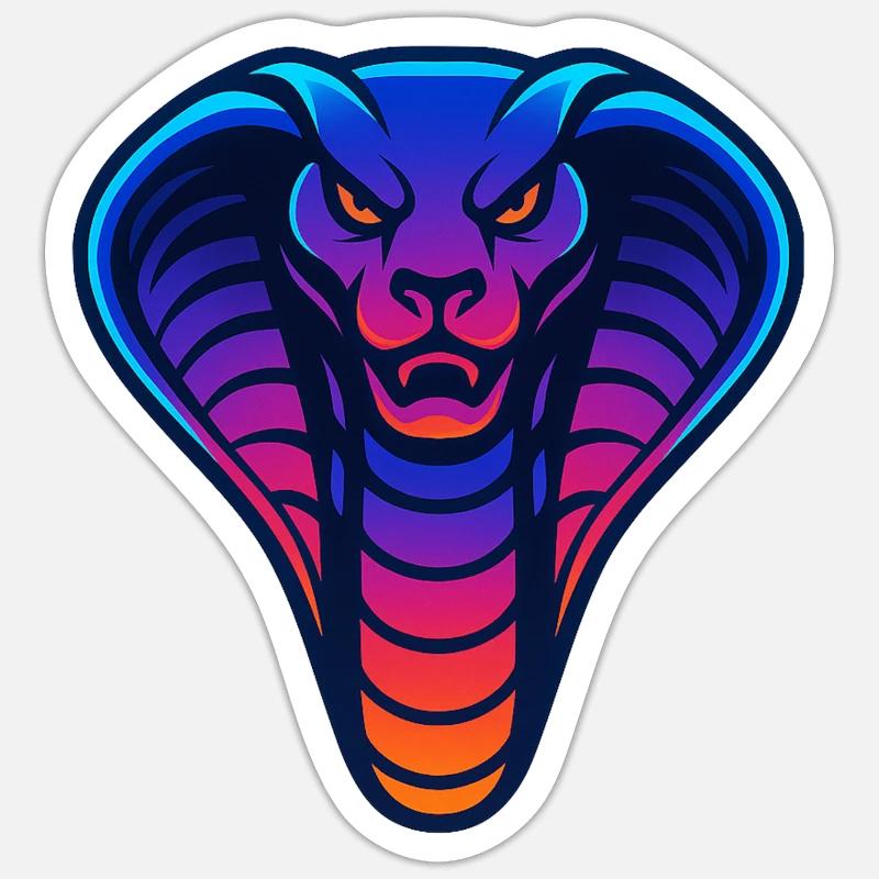 Neon Cobra Gradient Illustration - Sticker size S (10 x 10 cm) - white matte