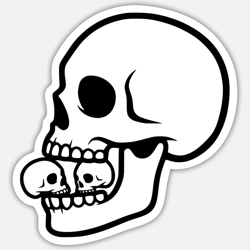 Macabre Skull | Horror Design - Sticker size S (10 x 10 cm) - white matte