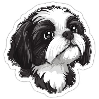 Shih Tzu - Sticker Größe S (10 x 10 cm) - Mattweiß - Vorne