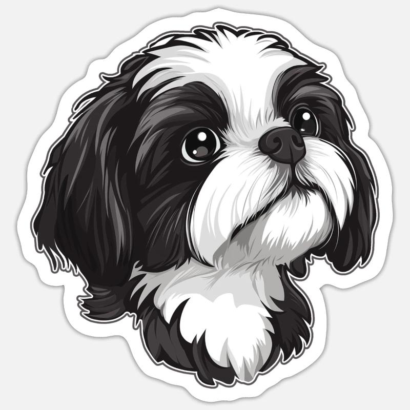 shih tzu - Sticker size S (10 x 10 cm) - white matte