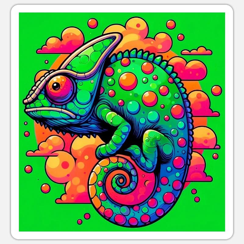 chameleon - Sticker size S (10 x 10 cm) - white matte