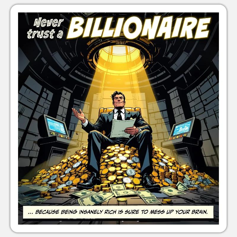 Ne fais pas confiance à un milliardaire Sticker taille S (10 x 10 cm)