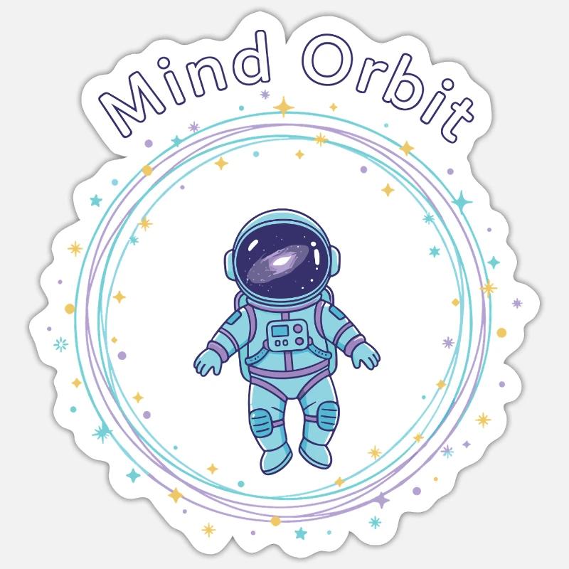Astronaut in thought orbit - Sticker size S (10 x 10 cm) - white matte