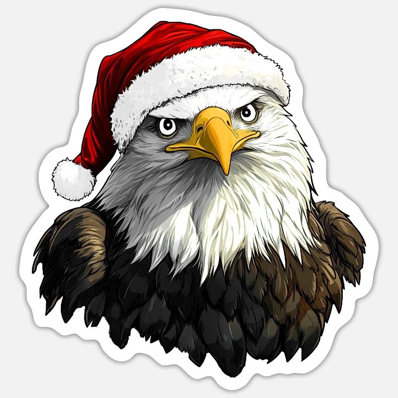 Santa Claus Eagle Sticker size S (10 x 10 cm)