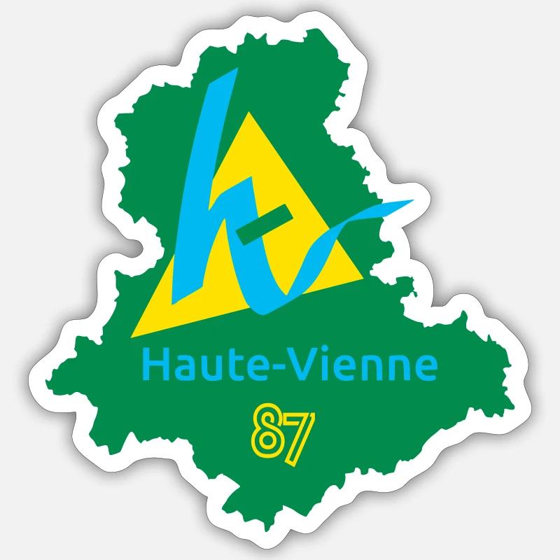 Haute-vienne 87 - Sticker taille S (10 x 10 cm) - blanc mat