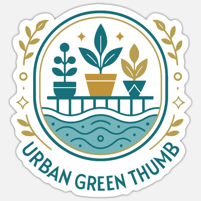 green thumb - Sticker size S (10 x 10 cm) - white matte