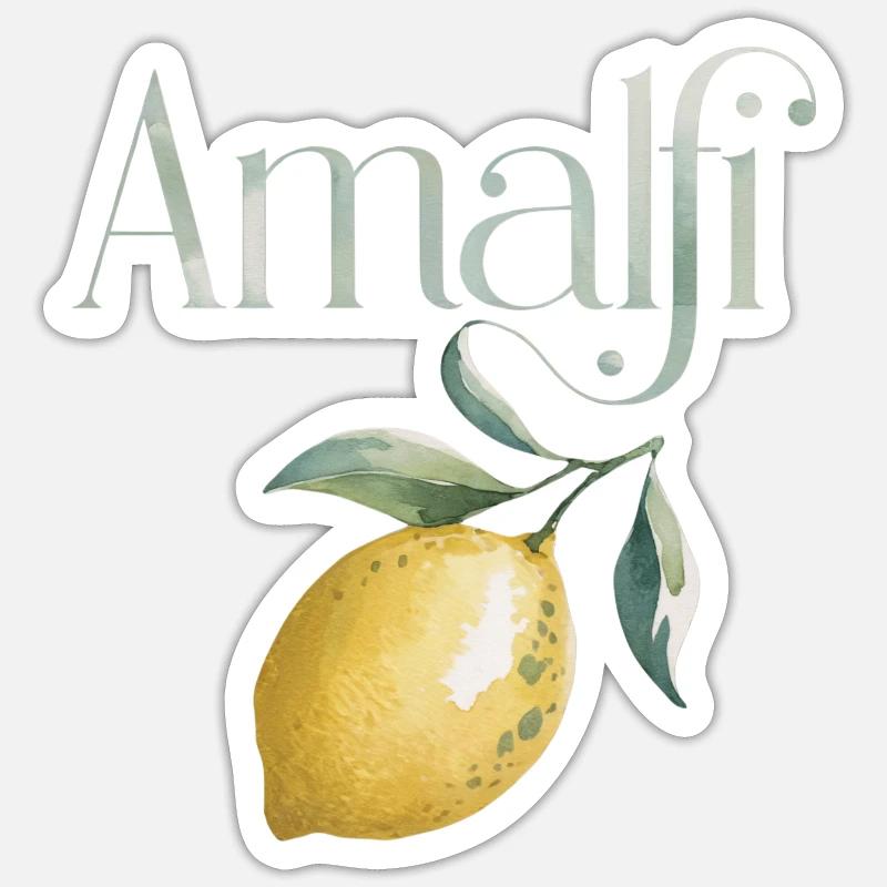 AMALFI – Lemon Chic - Sticker taille S (10 x 10 cm) - blanc mat