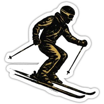 Skiing | Skier | Mountain - Sticker size S (10 x 10 cm) - white matte - Front