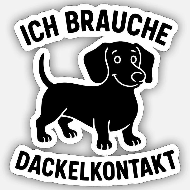Contact teckel Sticker taille S (10 x 10 cm)