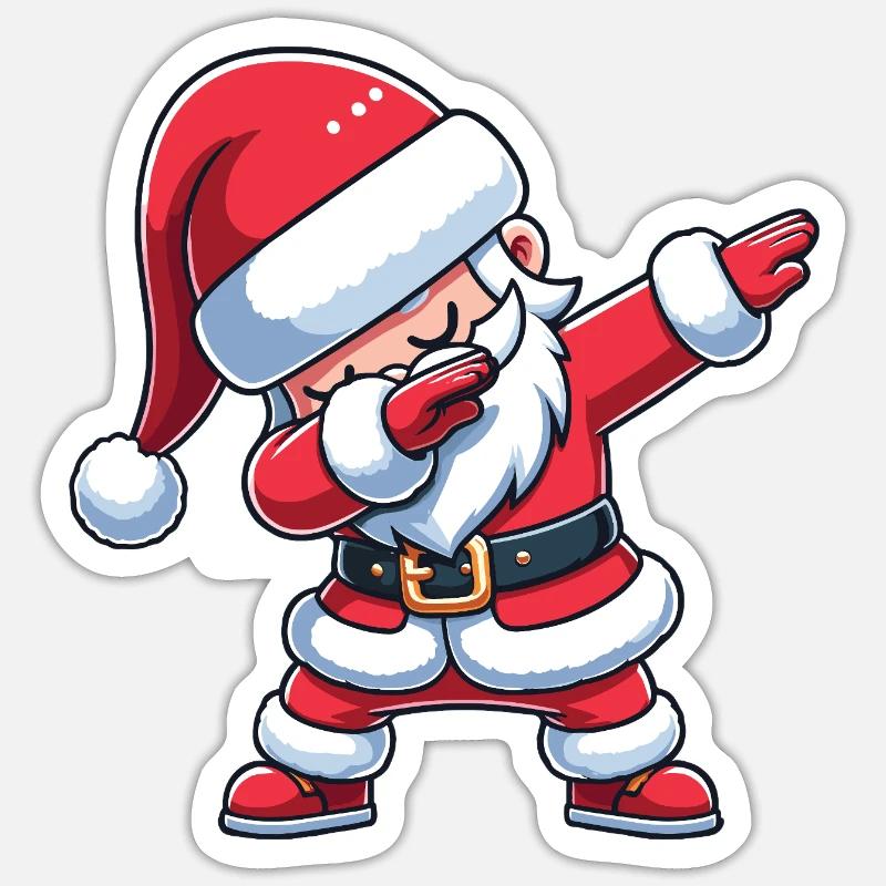 Dabbing Weihnachts Weihnachtsmann Dab Weihnachten - Sticker Größe S (10 x 10 cm) - Mattweiß