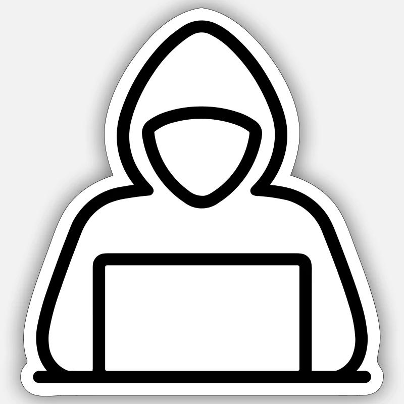 Hacker - Sticker Größe S (10 x 10 cm) - Mattweiß