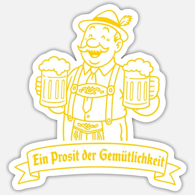 Herr Bier - Ein Prosit der Gemütlichkeit - Sticker Größe S (10 x 10 cm) - Mattweiß