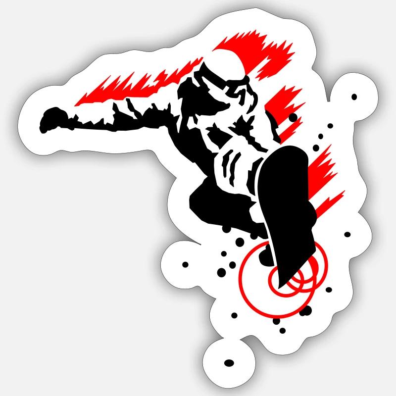Snowboarder - Sticker Größe S (10 x 10 cm) - Mattweiß