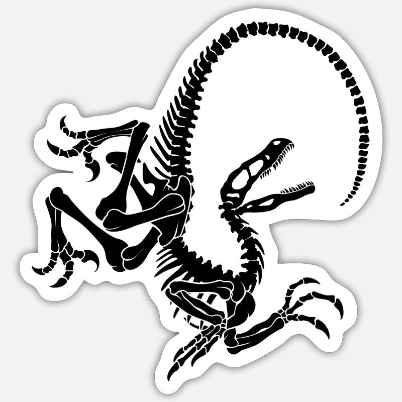 Raptor Skeleton - Sticker size S (10 x 10 cm) - white matte
