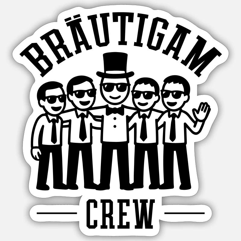 GROOM CREW - Sticker size S (10 x 10 cm) - white matte