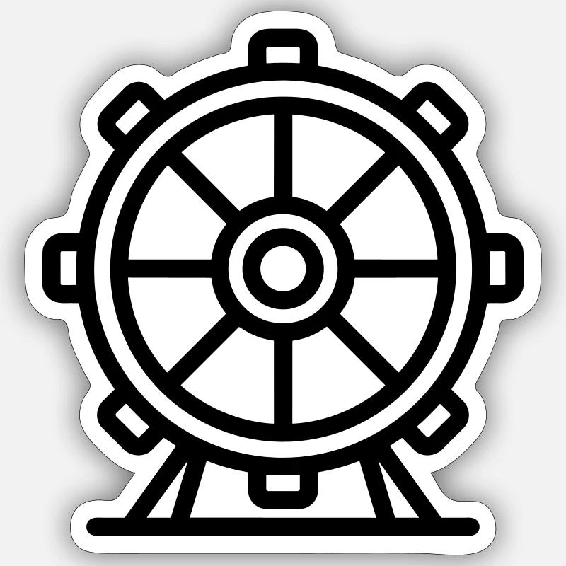 grande roue - Sticker taille S (10 x 10 cm) - blanc mat