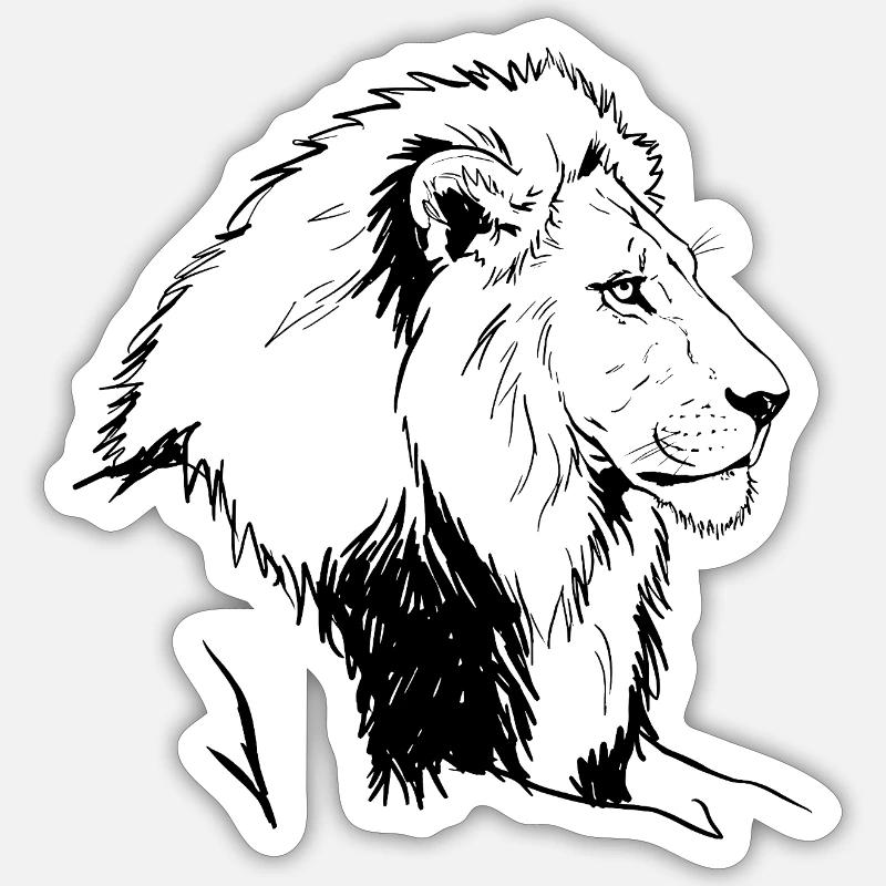 Lion - Sticker size S (10 x 10 cm) - white matte