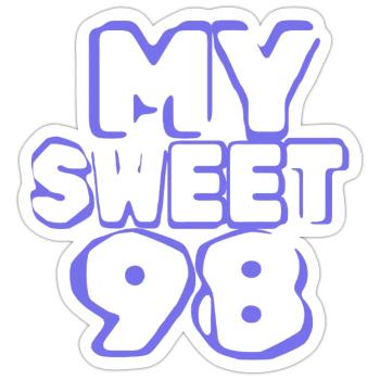 Birthday 98 - Sticker size S (10 x 10 cm) - white matte - Front