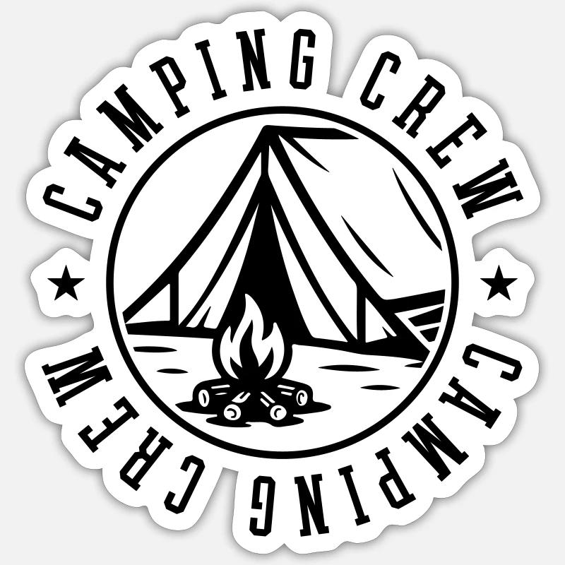 Camping Crew Tent Campfire - Sticker size S (10 x 10 cm) - white matte