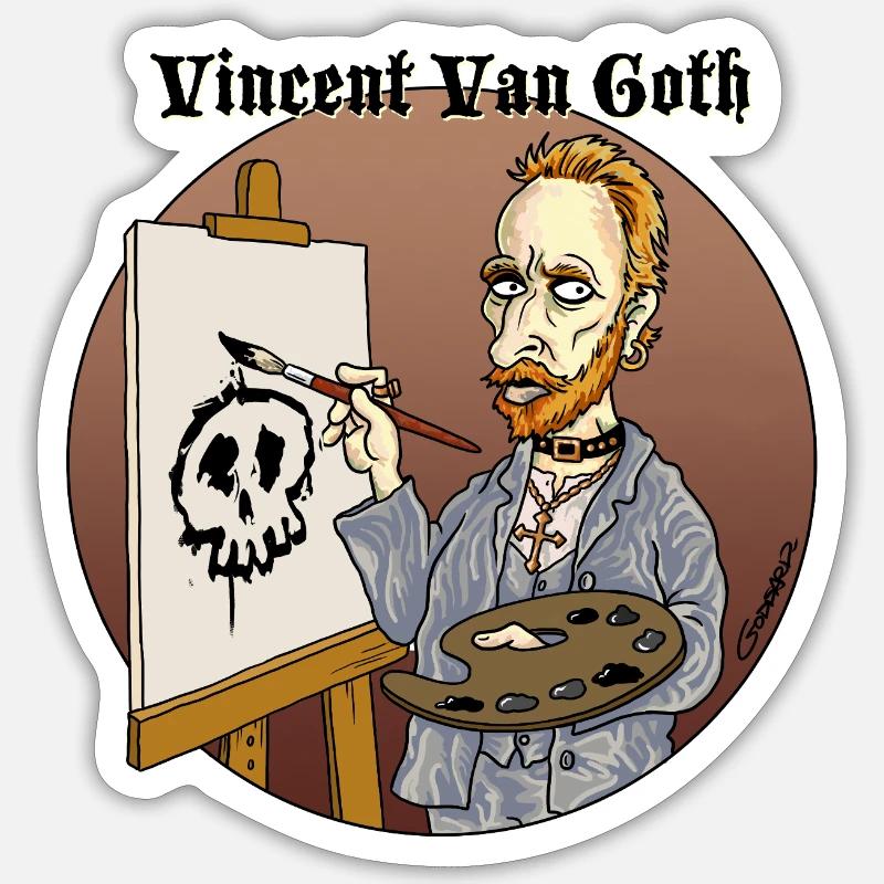 Vincent VanGoth - Sticker Größe S (10 x 10 cm) - Mattweiß