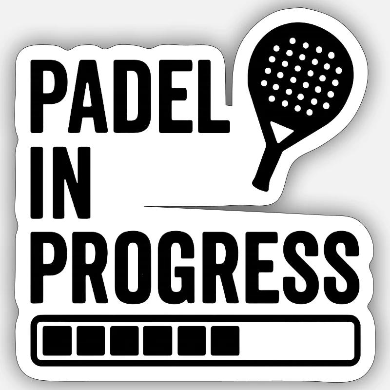 Padel en cours - Sticker taille S (10 x 10 cm) - blanc mat
