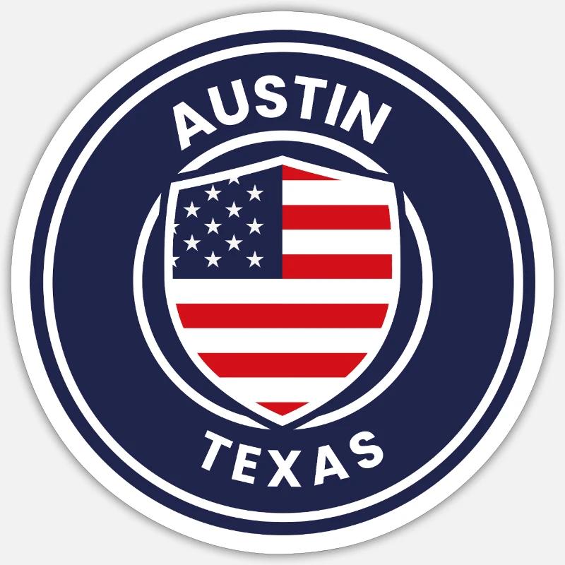 Austin Texas Shield - Sticker size S (10 x 10 cm) - white matte
