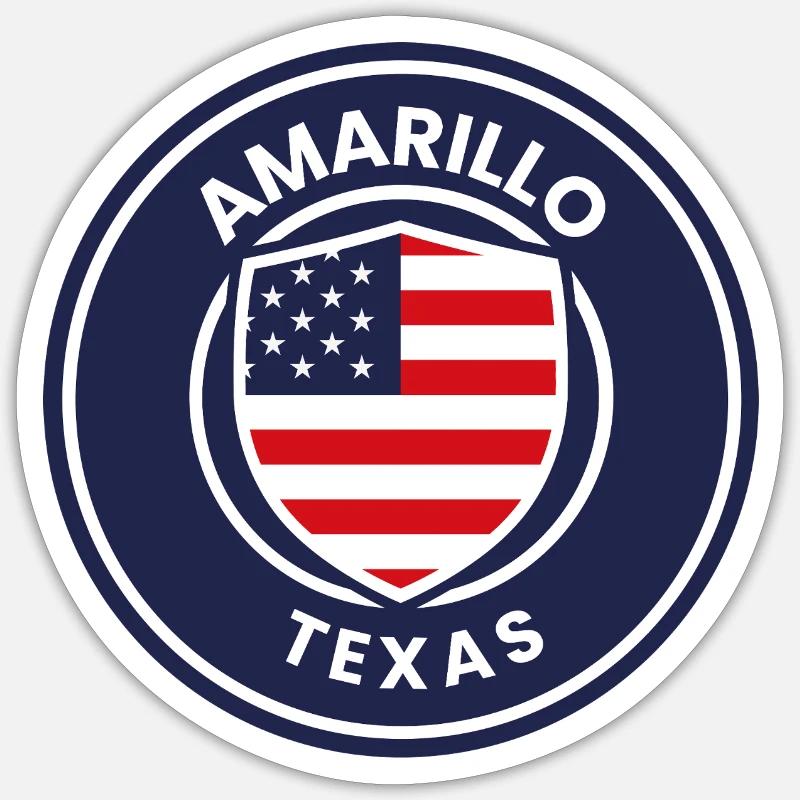 Texas-Abzeichen Amarillo-Emblem Sticker Größe S (10 x 10 cm)