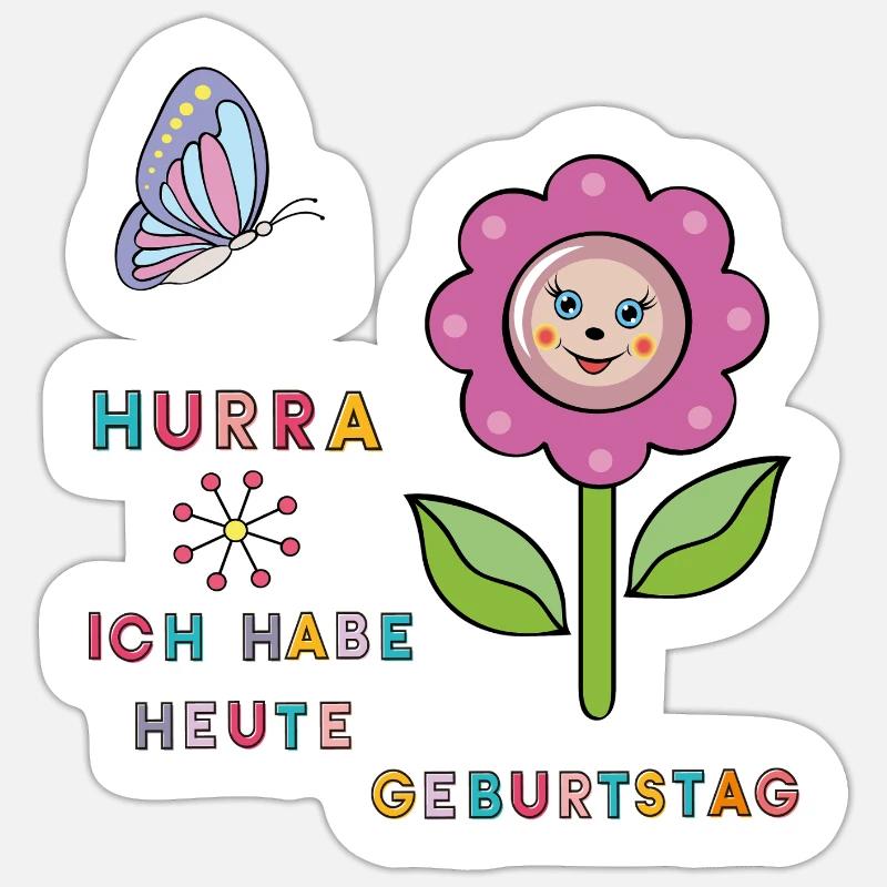 Anniversaire - Sticker taille S (10 x 10 cm) - blanc mat
