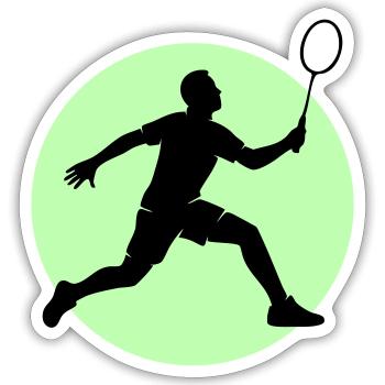 Badminton Player Forehand - Sticker size S (10 x 10 cm) - white matte - Front
