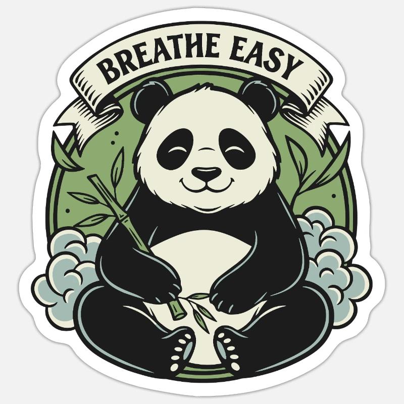Panda Easy Zen - Sticker size S (10 x 10 cm) - white matte
