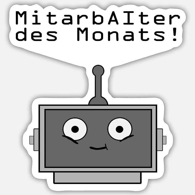 Employé du mois - Sticker taille S (10 x 10 cm) - blanc mat