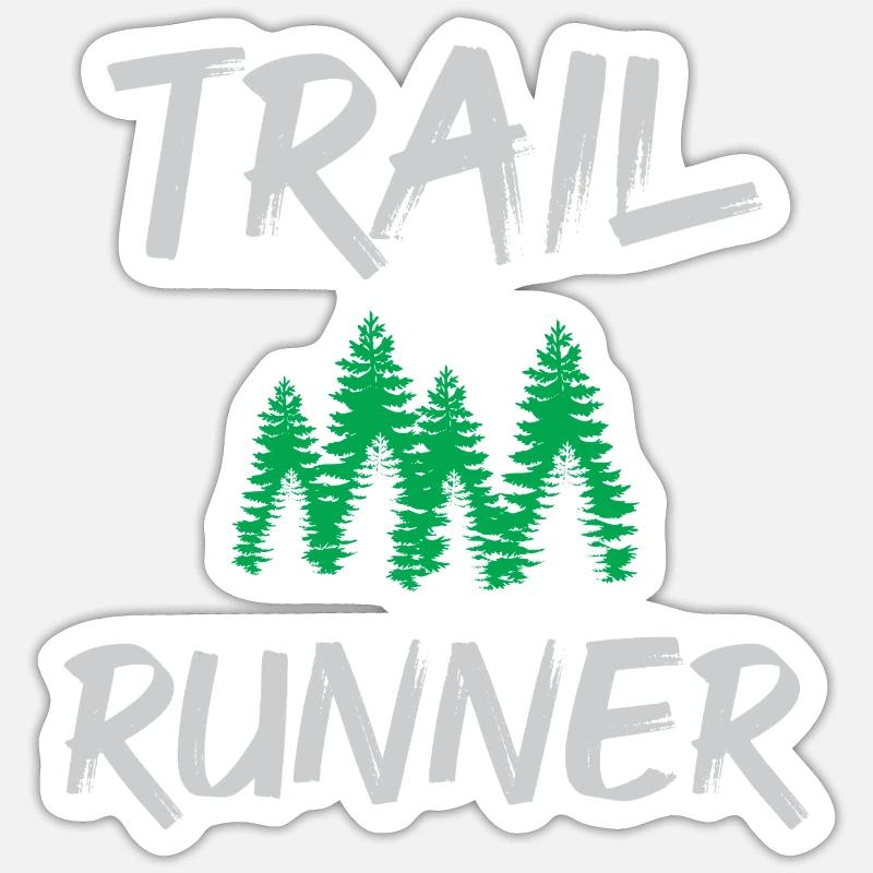 Trail Runner - Sticker size S (10 x 10 cm) - white matte