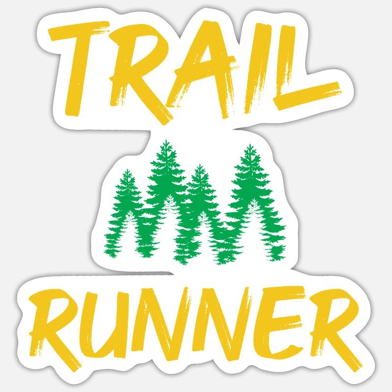 Coureur de trail - Sticker taille S (10 x 10 cm) - blanc mat