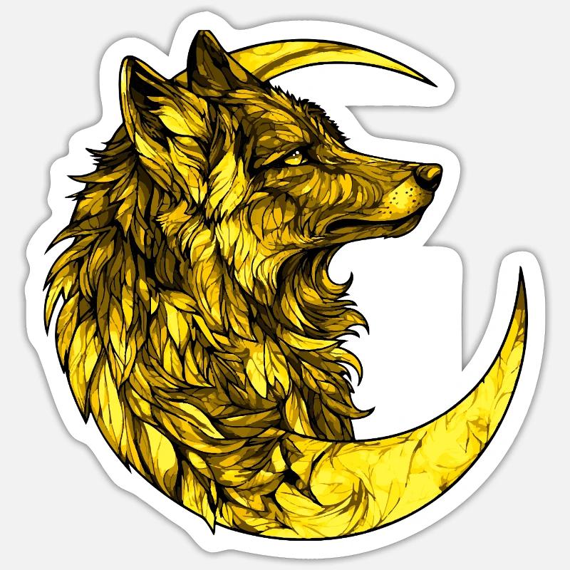 Wolf Moon - Sticker size S (10 x 10 cm) - white matte