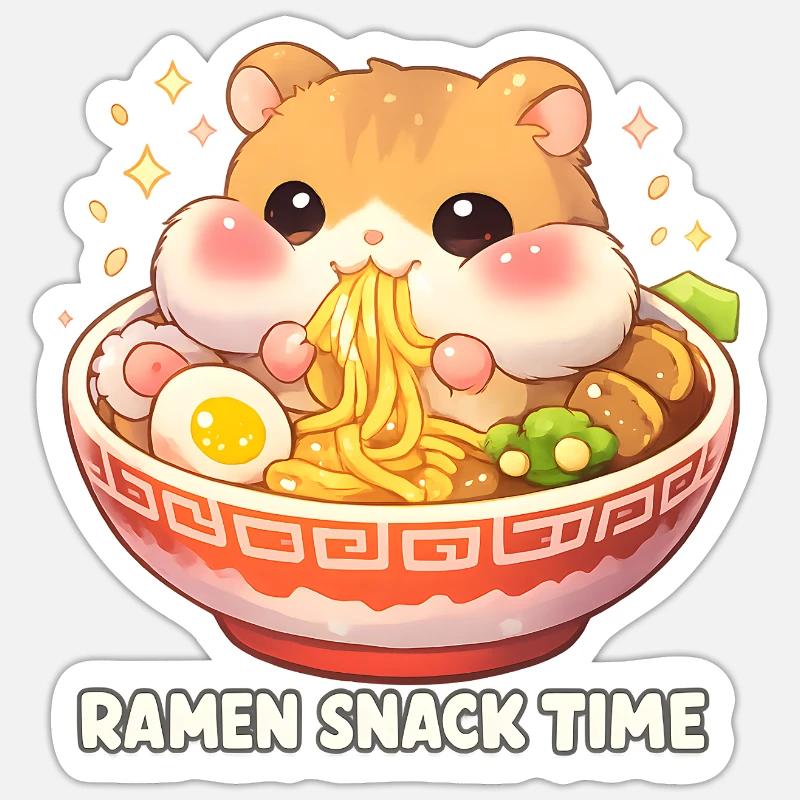 Ramen - Sticker Größe S (10 x 10 cm) - Mattweiß