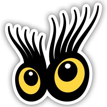 Eyes - Sticker size S (10 x 10 cm) - white matte - Front