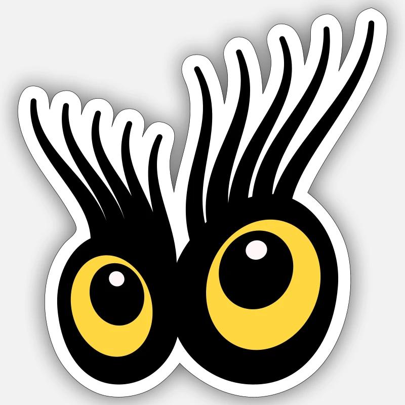 Yeux - Sticker taille S (10 x 10 cm) - blanc mat