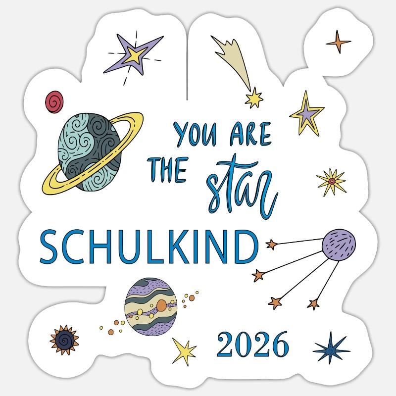  Schulkind 2026 Sticker Größe S (10 x 10 cm)