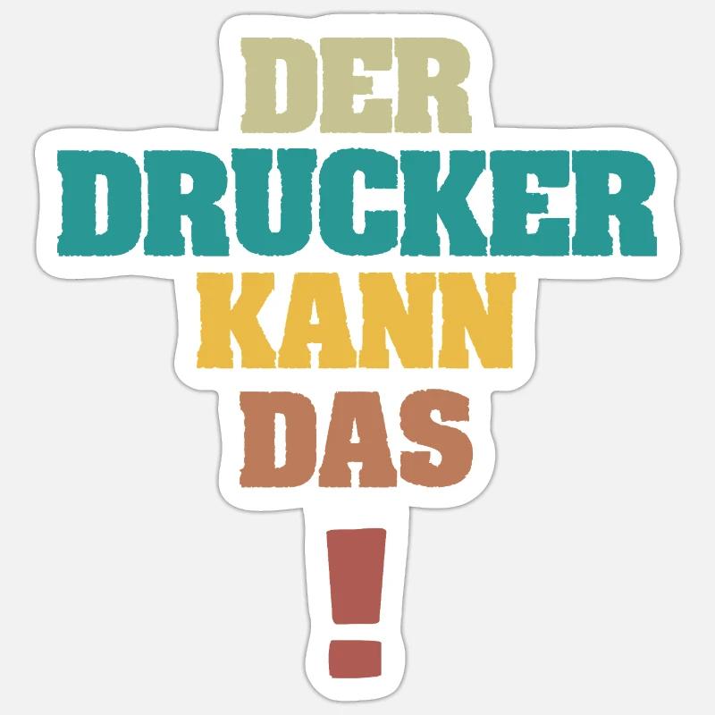 Drucker - Sticker Größe S (10 x 10 cm) - Mattweiß
