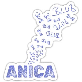 Anica en tant que voile - Sticker taille S (10 x 10 cm) - blanc mat - Devant