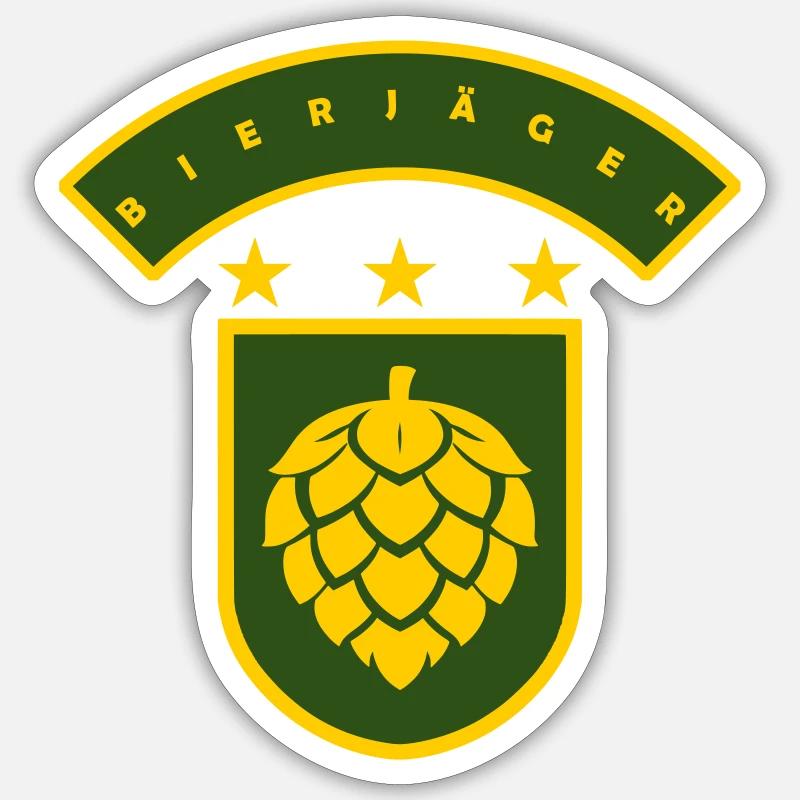 Bierjäger - Sticker taille S (10 x 10 cm) - blanc mat